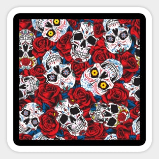 Scary Skeletons & Roses Sticker